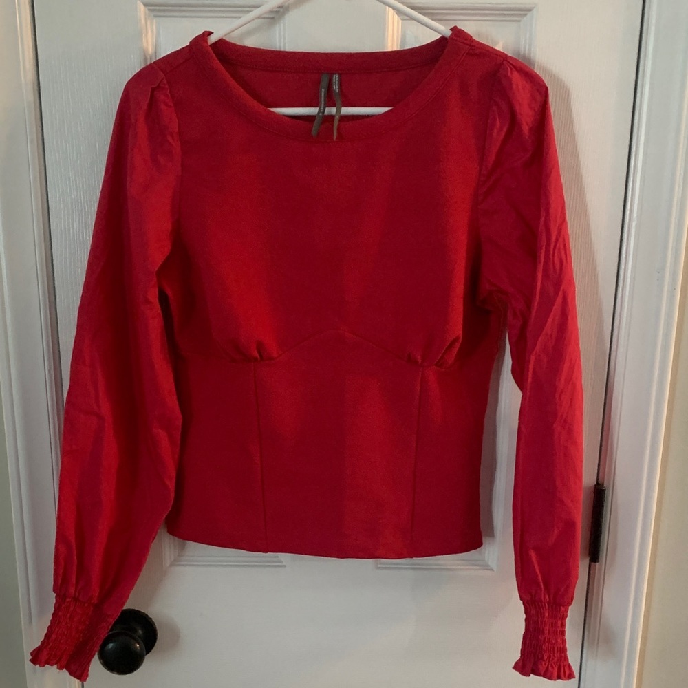 By Anthropologie Women’s Long Sleeve Magenta Pink Top Blouse Sz. Small